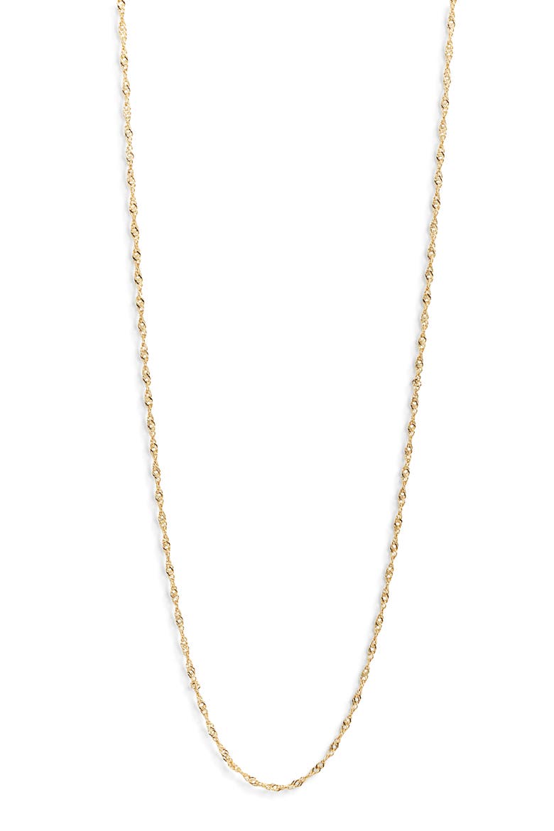 Skinny Twisty Chain Necklace, Main, color, GOLD