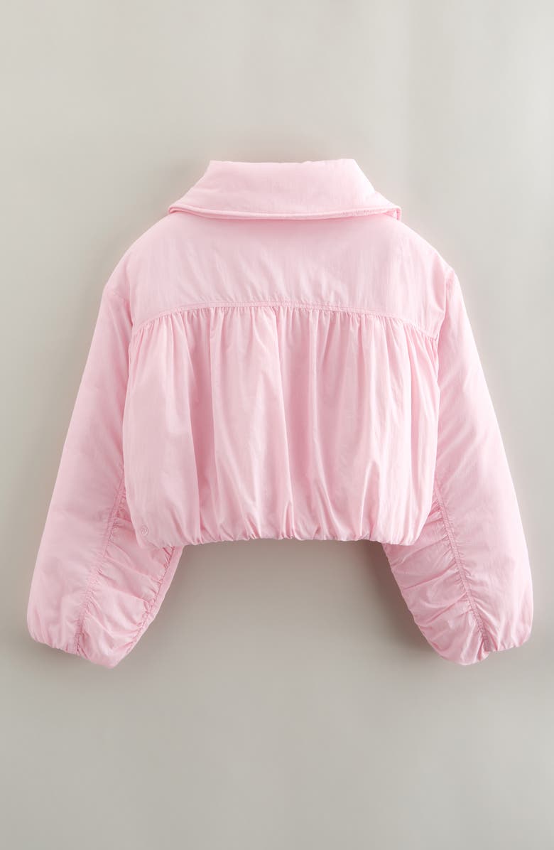 Zella Girl Kids' Ruched Crop Jacket, Alternate, color, Pink Pirouette