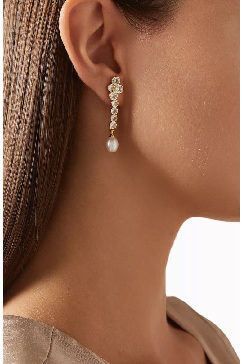 Drop Averi Crystal Earrings in Gold, Alternate, color, Gold