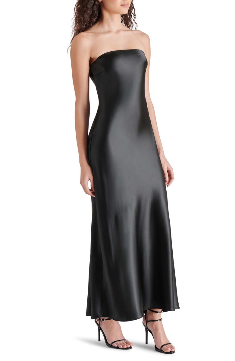 Steve Madden Jessamine Strapless Stretch Satin Dress, Alternate, color,