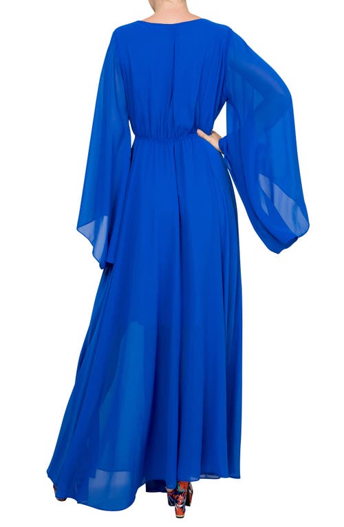 Meghan La Sunset Long Sleeve Surplice Neck Maxi Dress