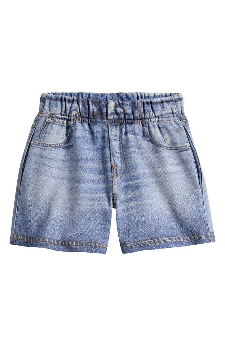 Vintage Havana Kids' Faux Denim Sweatpant Shorts, Main, color, Medium Wash