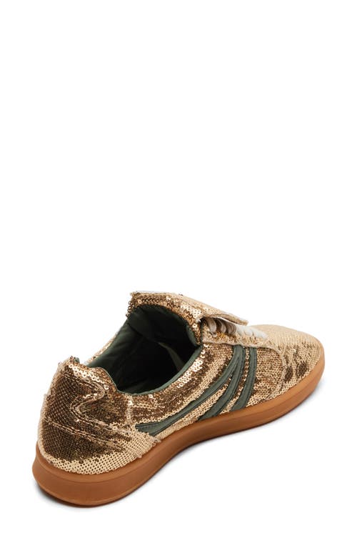Steve Madden Madrid Sequin Sneaker In Gold Sequin