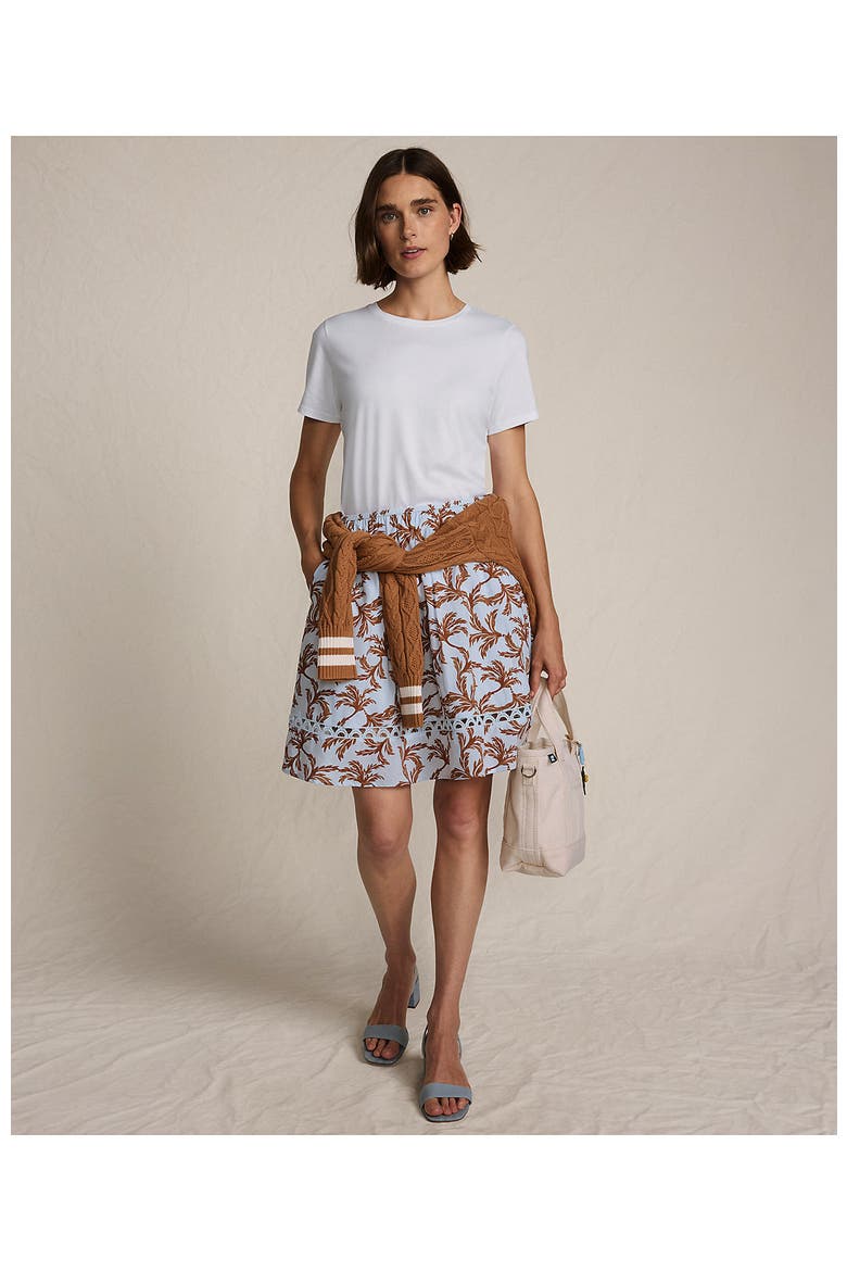 Voile Ladder Trim Mini Skirt, Alternate, color, Soft Ice Blue Leaves