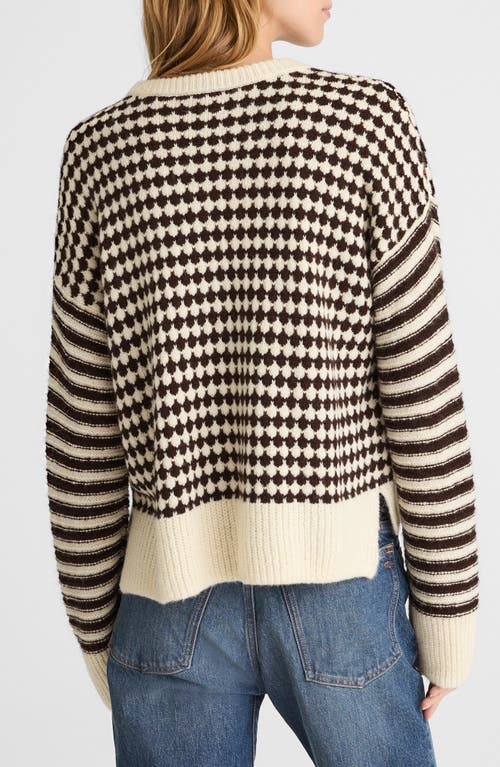 Madewell Mixed Stripe Raglan Pullover Sweater In Neutral