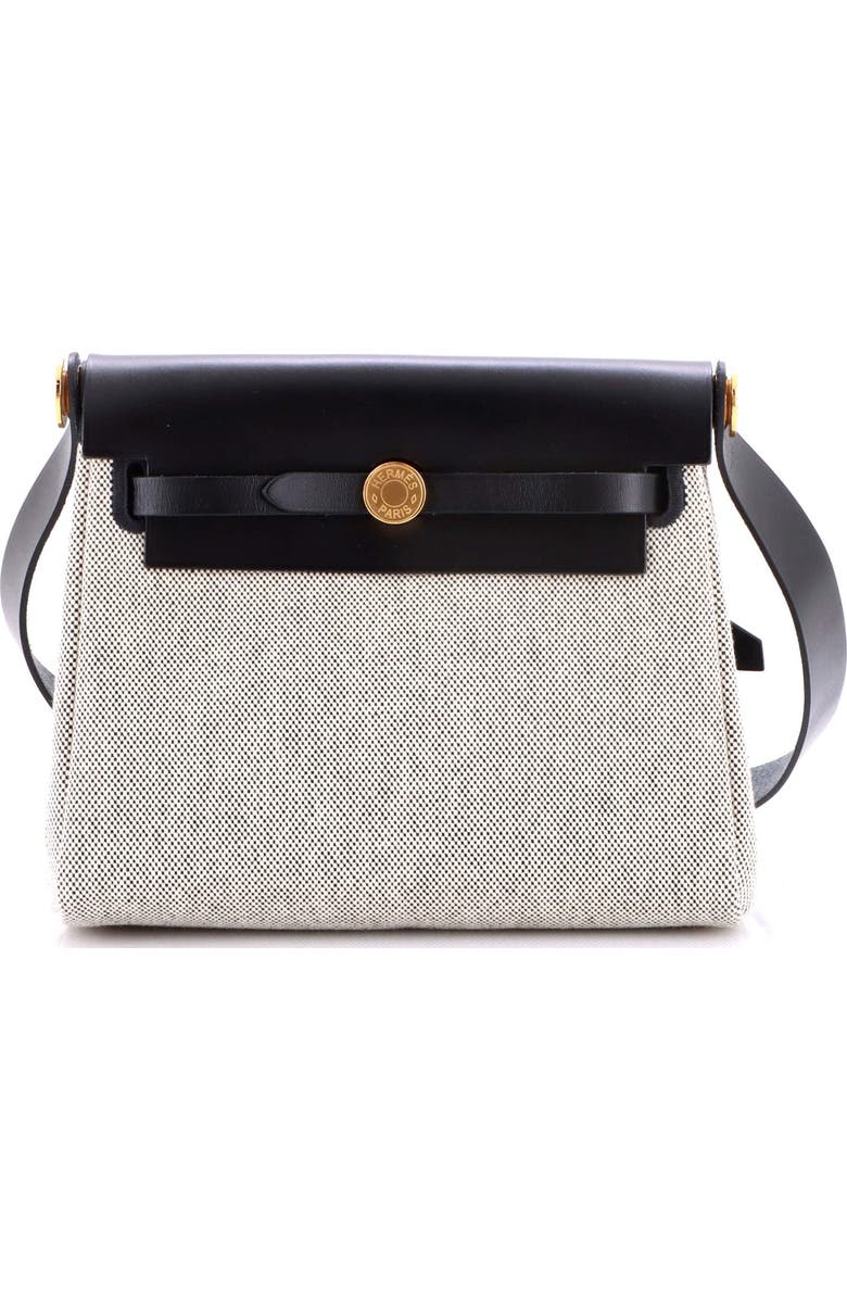 Pre-Owned Hermes Herbag Zip Toile and Leather 20, Main, color, Noir