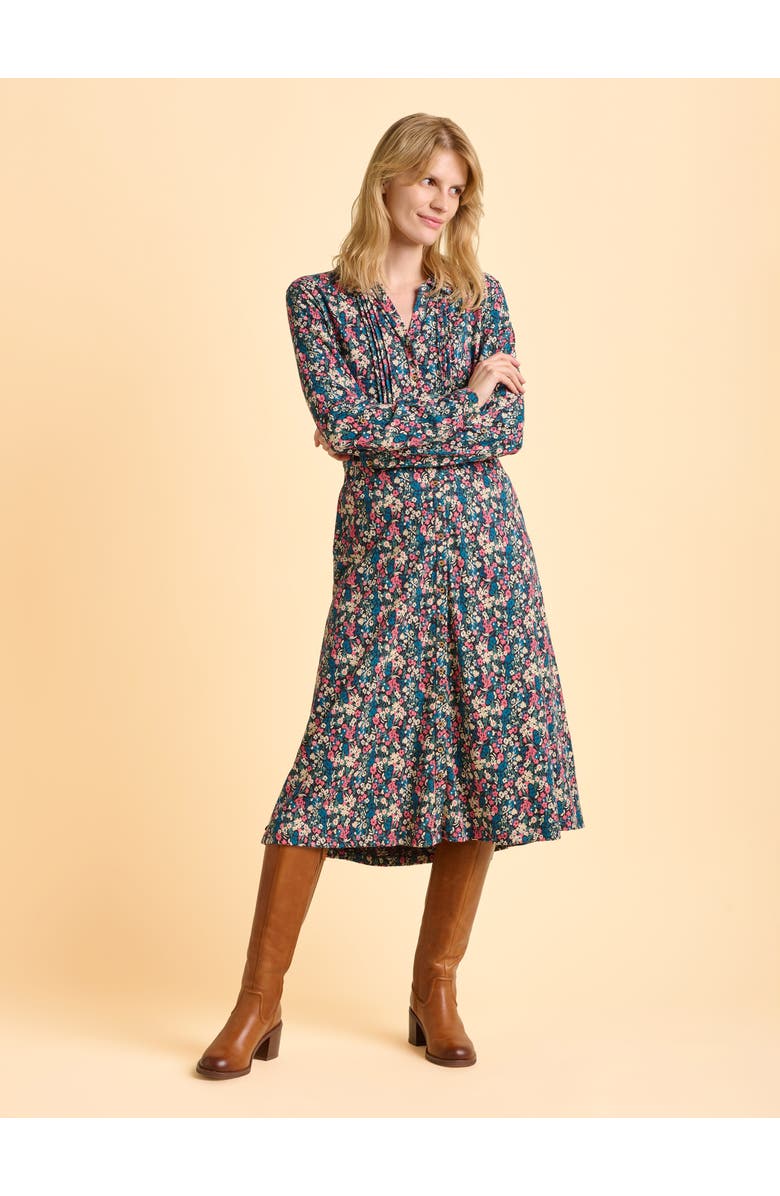 Brakeburn Charlotte Long Sleeve Shirt Midi Dress, Alternate, color, Multi