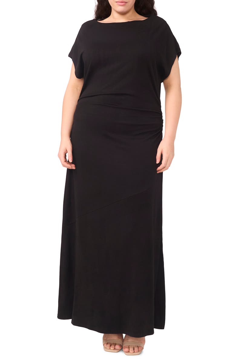 Halogen<sup>®</sup> Boat Neck Dolman Sleeve Maxi Dress, Main, color, Rich Black