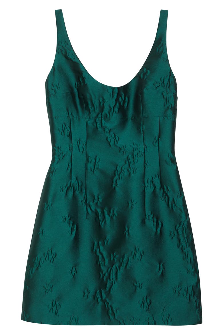 Einna Ditsy Metallic Floral Jacquard Minidress, Alternate, color, EMERALD GREEN