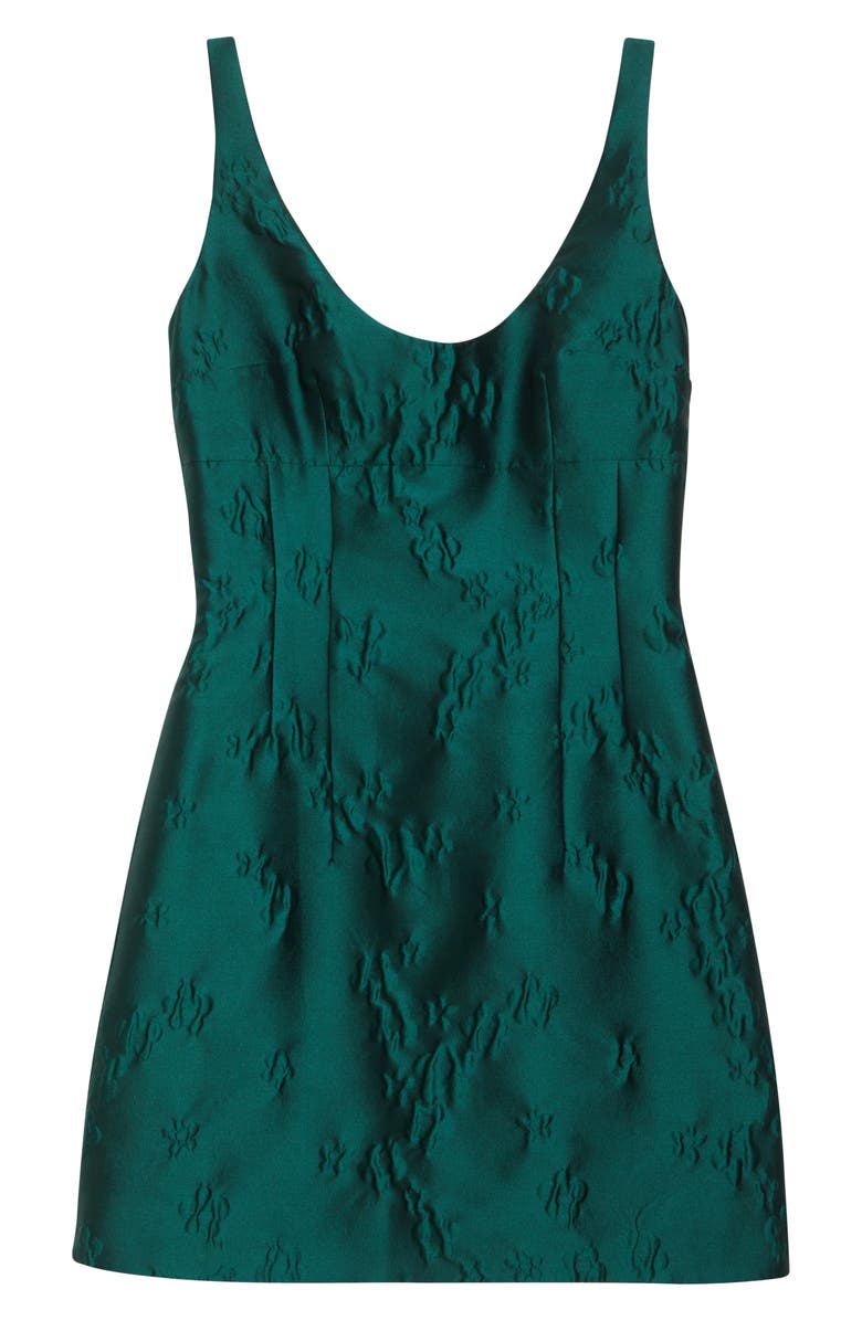Emilia Wickstead Einna Ditsy Metallic Floral Jacquard Minidress, Alternate, color, Emerald Green