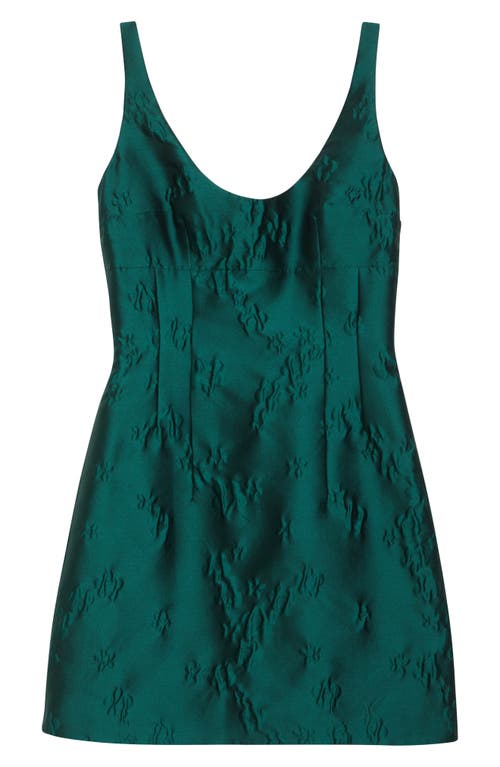 Emilia Wickstead Einna Ditsy Metallic Floral Jacquard Minidress In Green