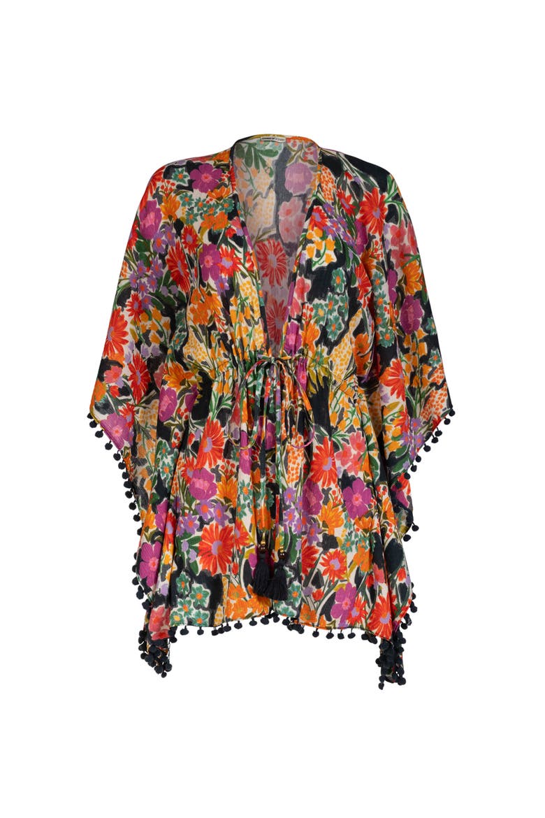 Audrey Short Drawstring Caftan Cover-Up, Alternate, color, Gardenia