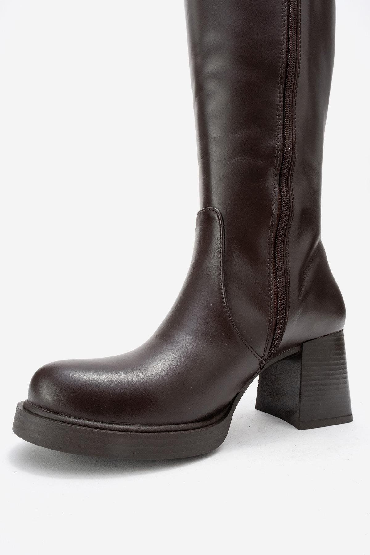 Lensa Leather Block Heel Boot, Alternate, color, Brown