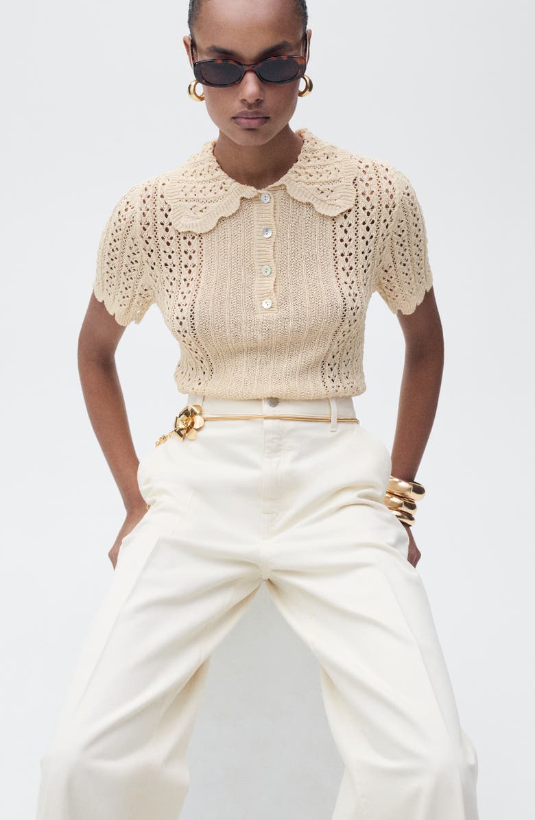 MANGO High Waist Wide Leg Jeans, Alternate, color,