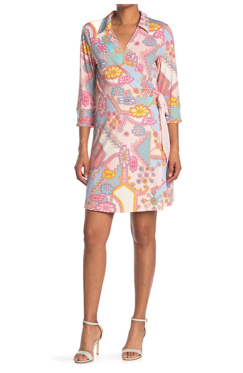 Laundry by Shelli Segal Matte Jersey Reversible Wrap Dress, Alternate, color,