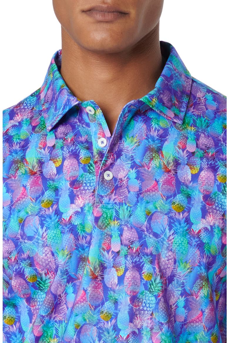 Victor OoohCotton® Pineapple Print Polo, Alternate, color, CLASSIC BLUE