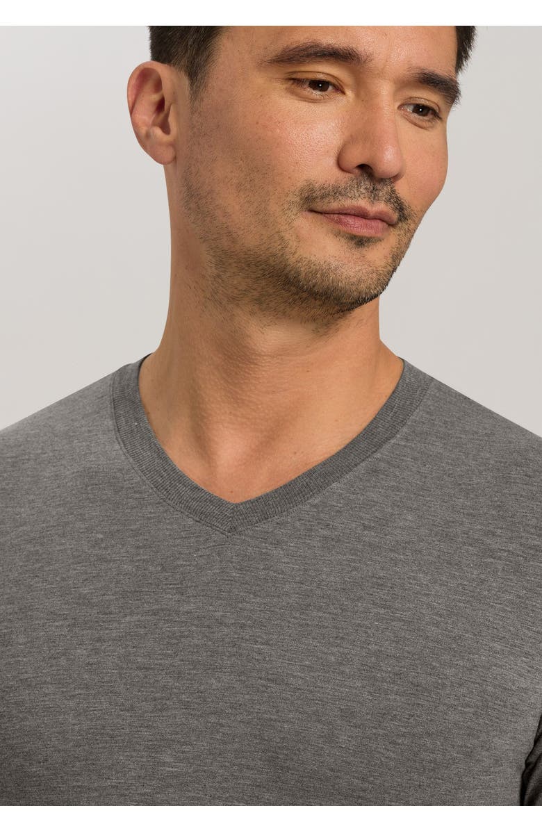 Hanro Casuals Soft V-Neck T-Shirt, Alternate, color, Stone Melange