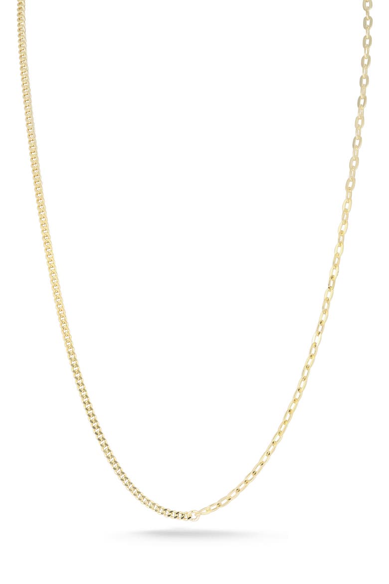 Sterling Silver Mixed Chain Necklace, Main, color, GOLD