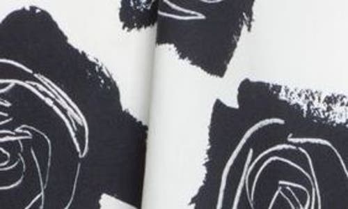 Marni Floral Print Midi Skirt With Discreet Zipper Closure In Lily White