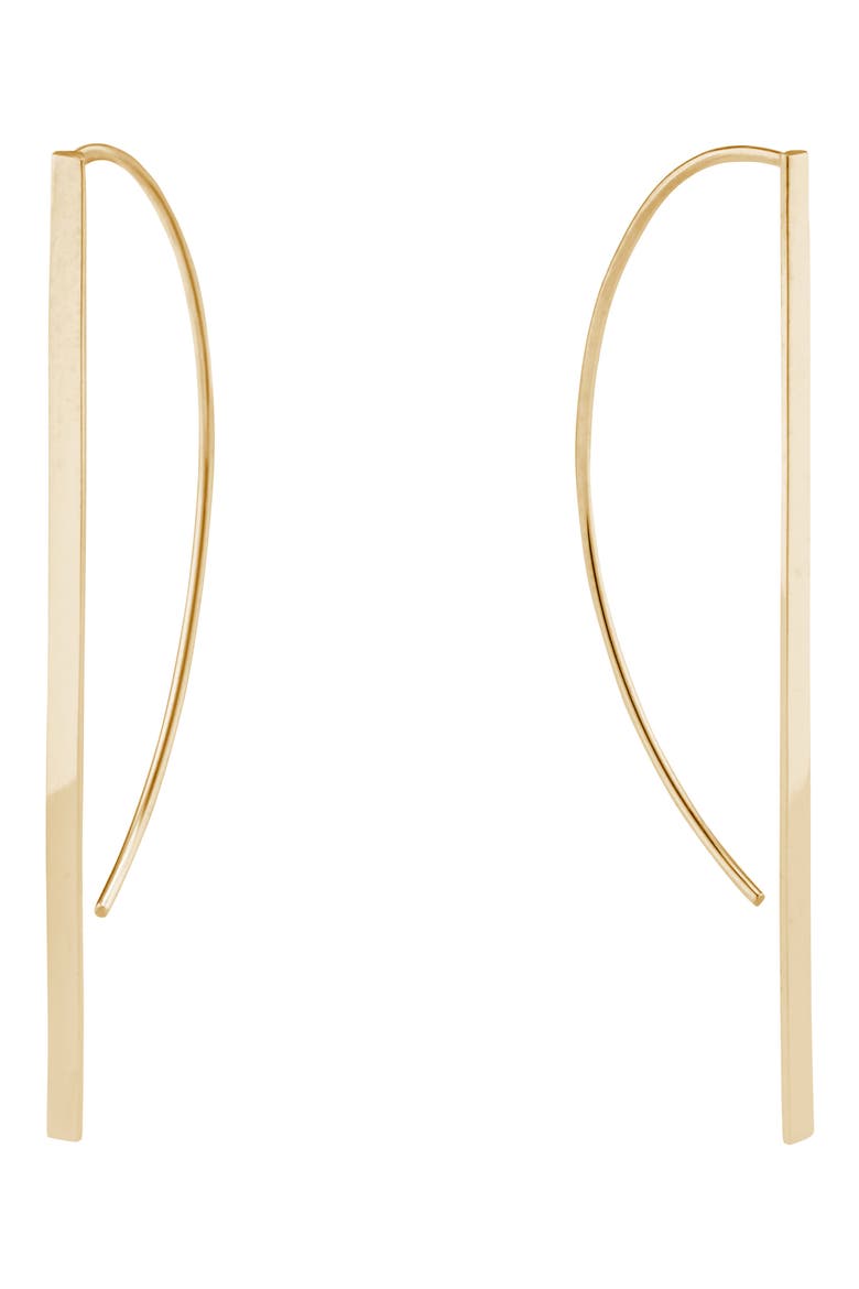Jewelry Short P-Hoop Earrings, Main, color, GOLD
