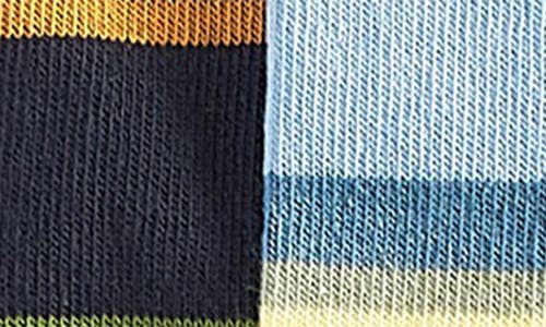 Barbour Assorted 2-pack Summer Stripe Cotton Blend Dress Socks In Navy/sky Blue