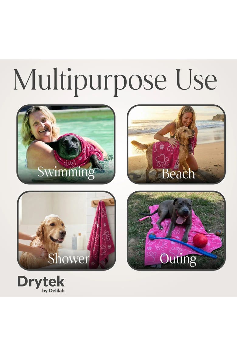 Drytek Dog Bath Towel, Alternate, color, Pink