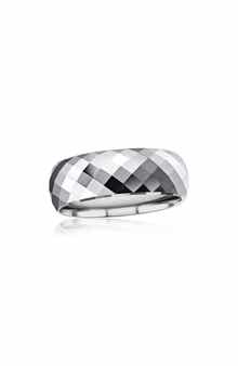Men's Faceted Tungsten Ring
