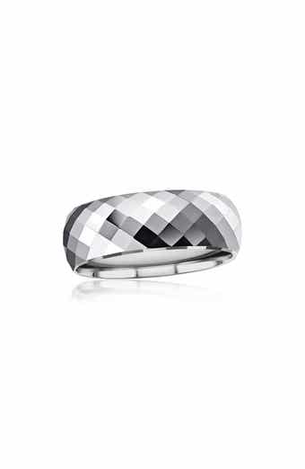 Men's Faceted Tungsten Ring