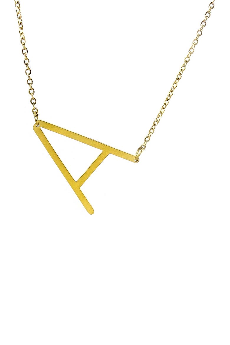 14K Gold Plated Initial Pendant Necklace with Gift Box - Multiple Letters Available, Main, color, YELLOW
