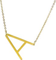 SAVVY CIE JEWELS 14K Gold Plated Initial Pendant Necklace with Gift Box - Multiple Letters Available