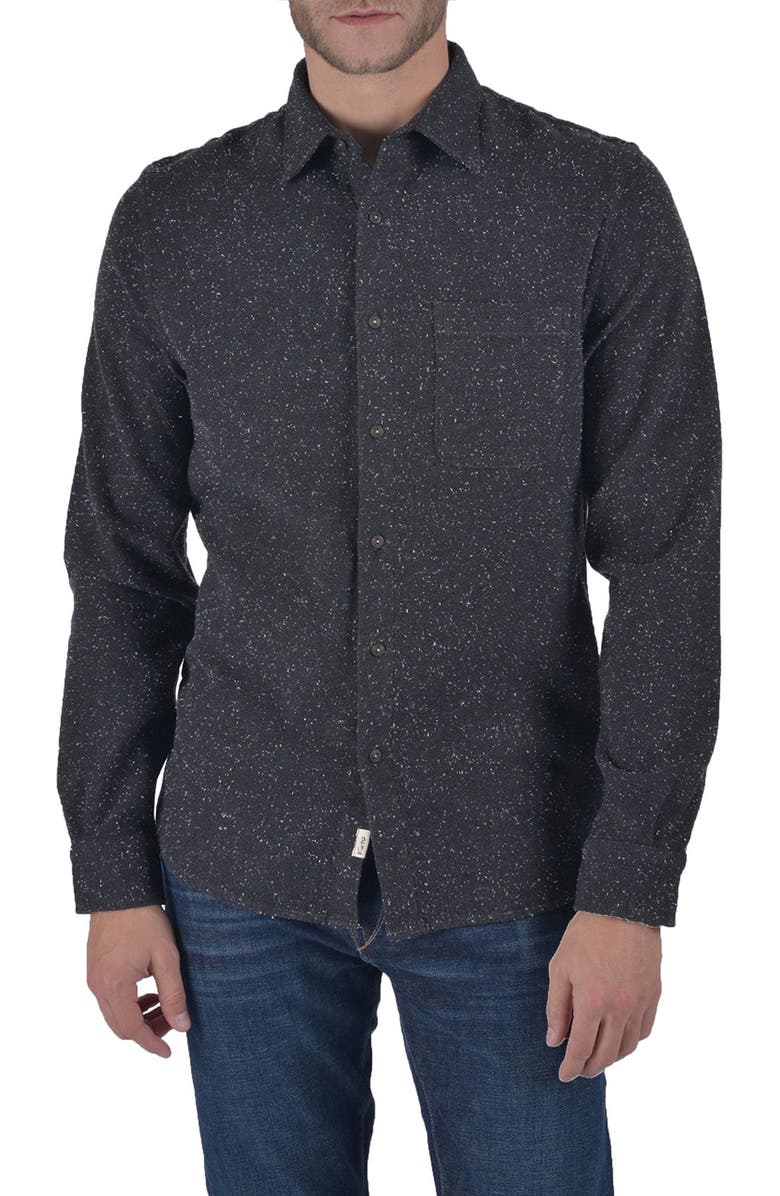 HIROSHI KATO The Ripper Speckle Flannel Button-Up Shirt, Main, color, 