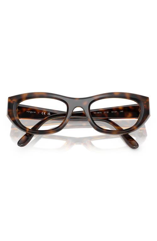 Vogue 51mm Oval Optical Glasses In Havana