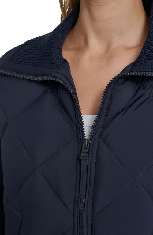 Champion Diamond Quilted Shawl Collar Jacket In Blue