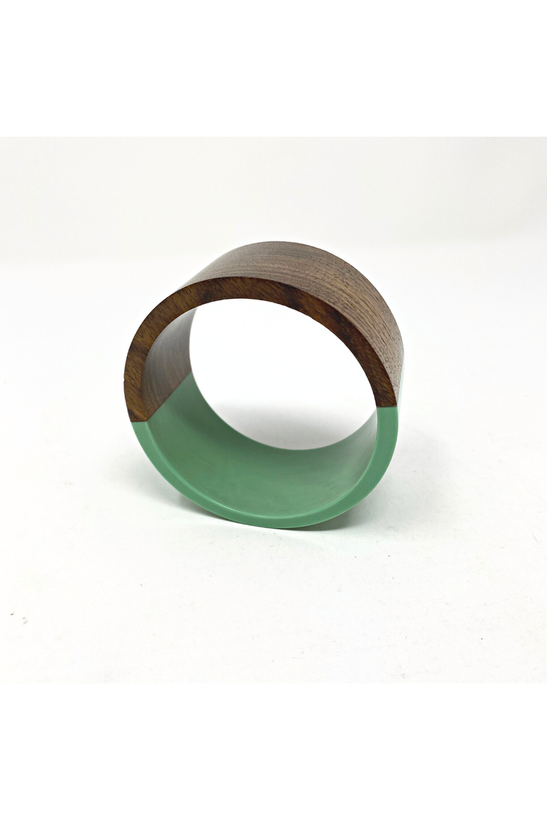 Two-Tone Wood Statement Stacking Bangle, Main, color, Aqua