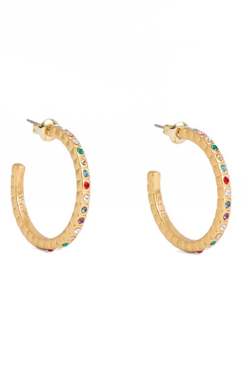 Reiss Sade Crystal Hoop Earrings In Gold Tone/multi Crystal