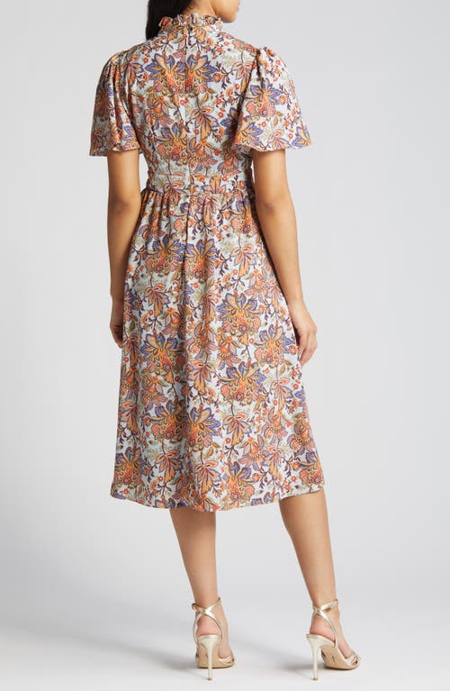 Julia Jordan Print Mock Neck Midi Dress
