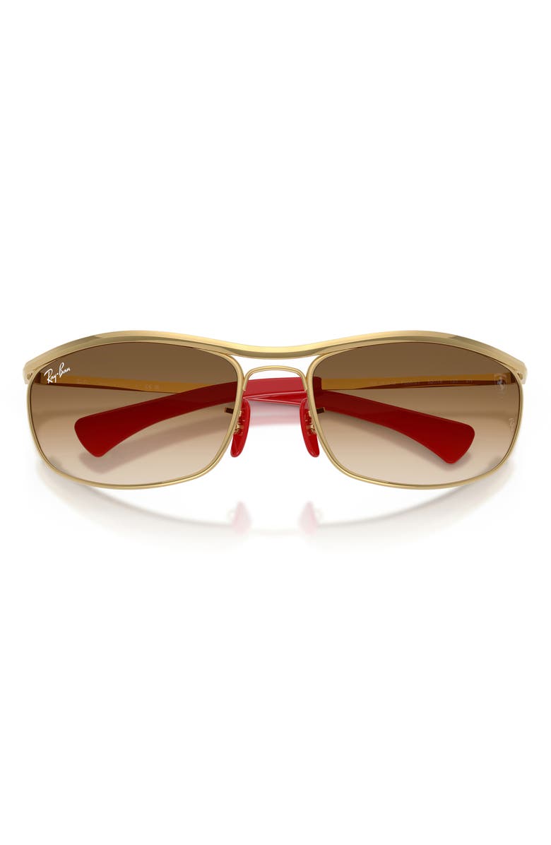 Ray-Ban x Ferrari 62mm Oversize Gradient Oval Sunglasses, Alternate, color, Gold / Clear Gradient Brown