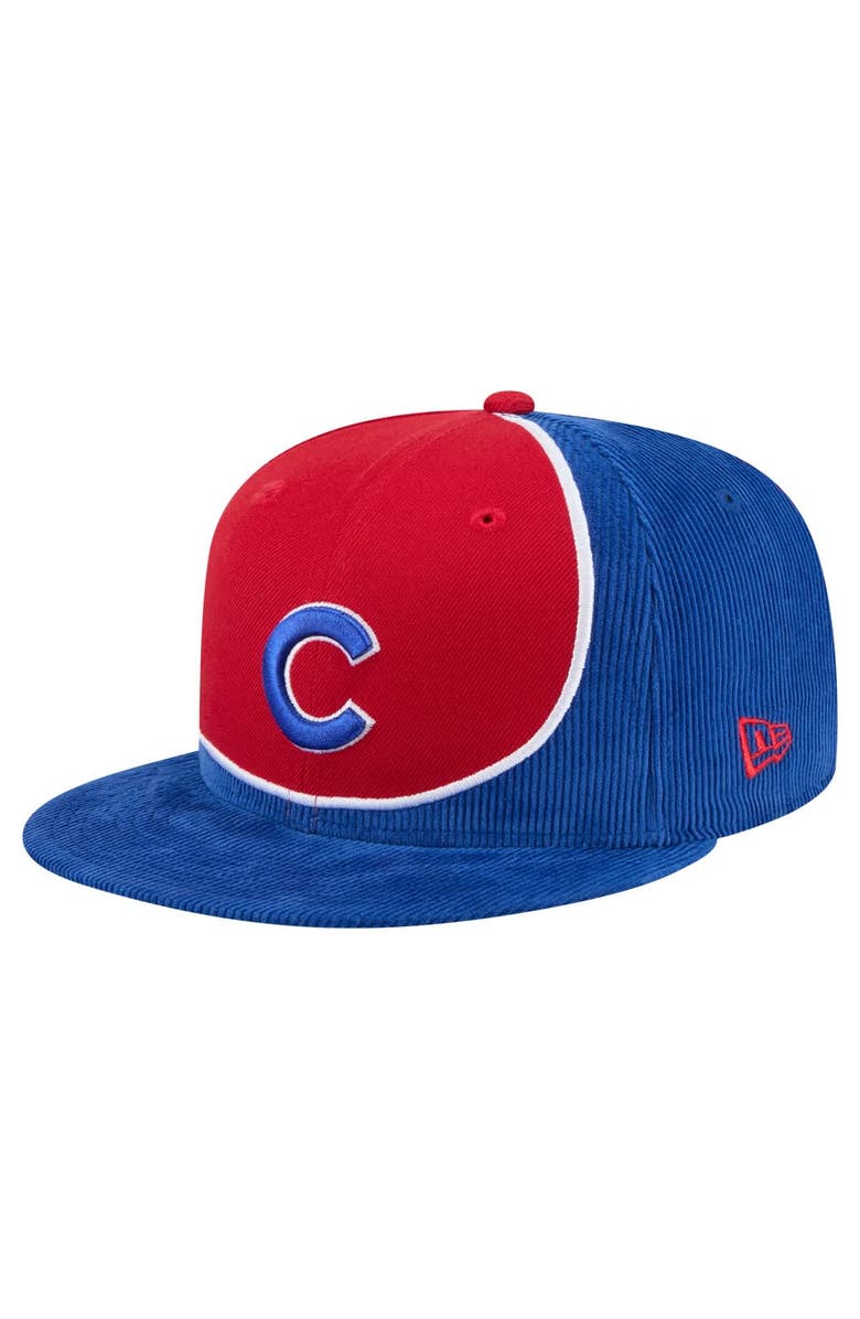 New Era Men's New Era Royal/Red Chicago Cubs Retro Split Corduroy Snapback Hat, Main, color, Royal