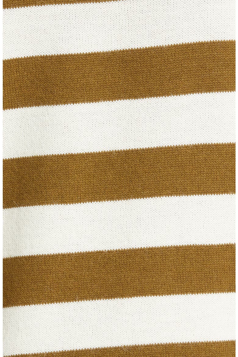 Stripe Anagram Logo Embroidered Sweater, Alternate, color, WHITE/KHAKI GREEN