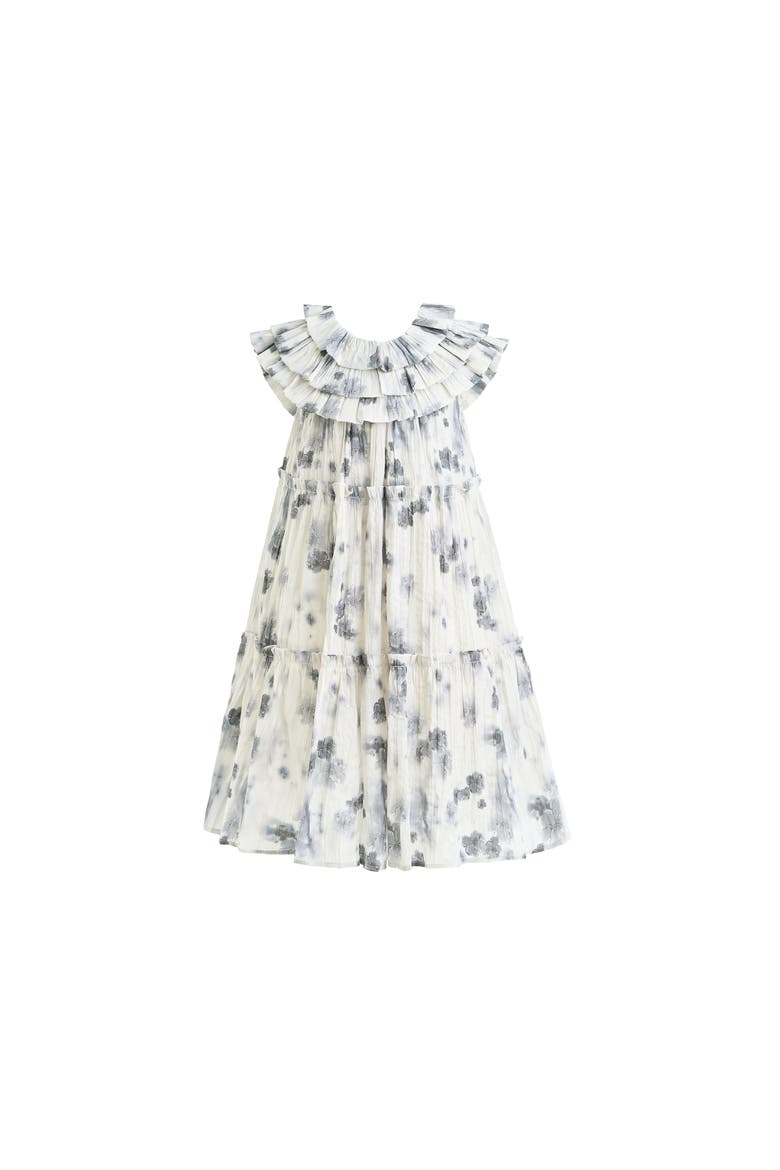 Floral Short Sleeve Dress, Main, color, Ivory