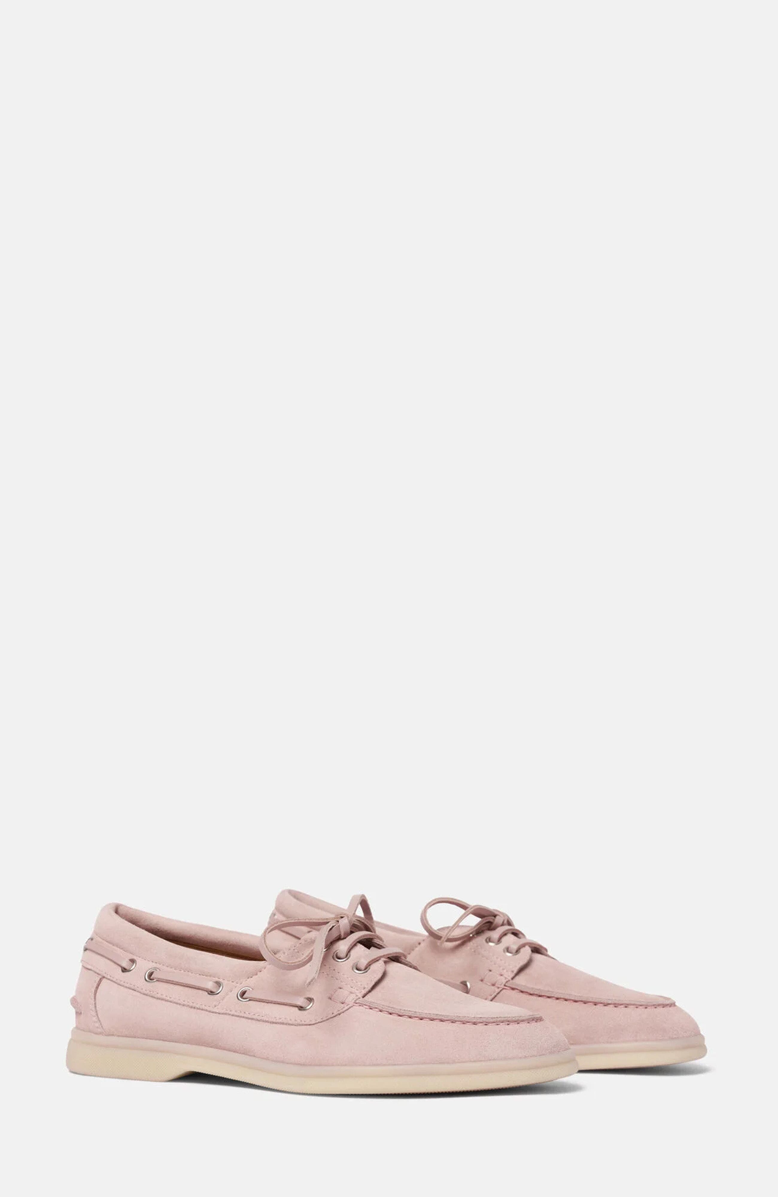 Lia Boat Shoes, Main, color, Pink - Suede