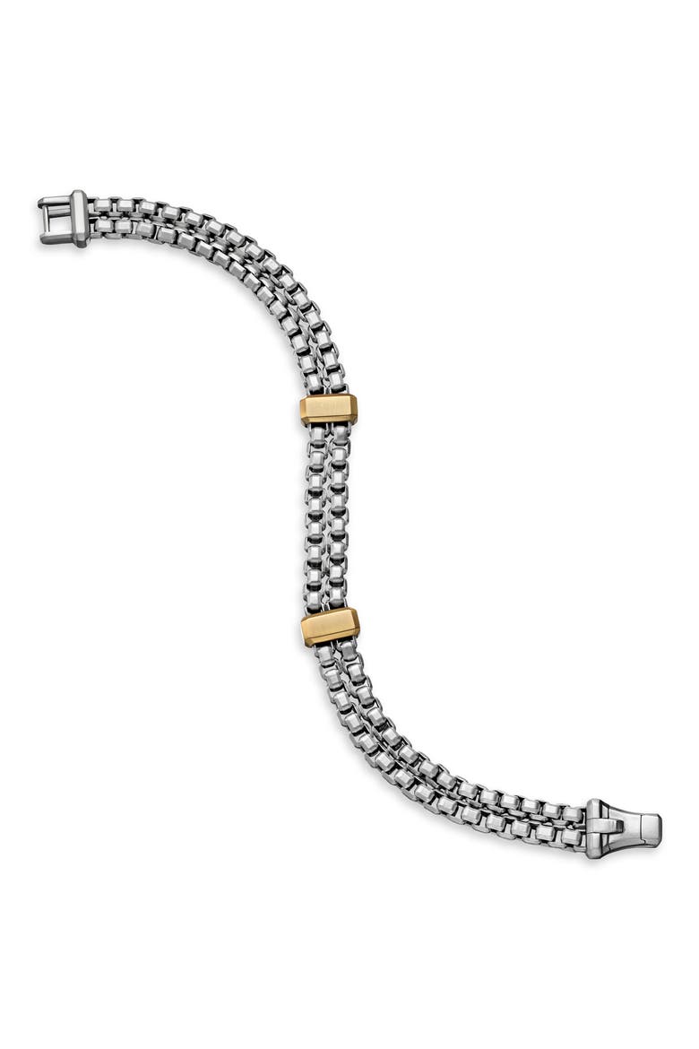 Double Box Chain Bracelet, Alternate, color, SILVER 18K YELLOW GOLD