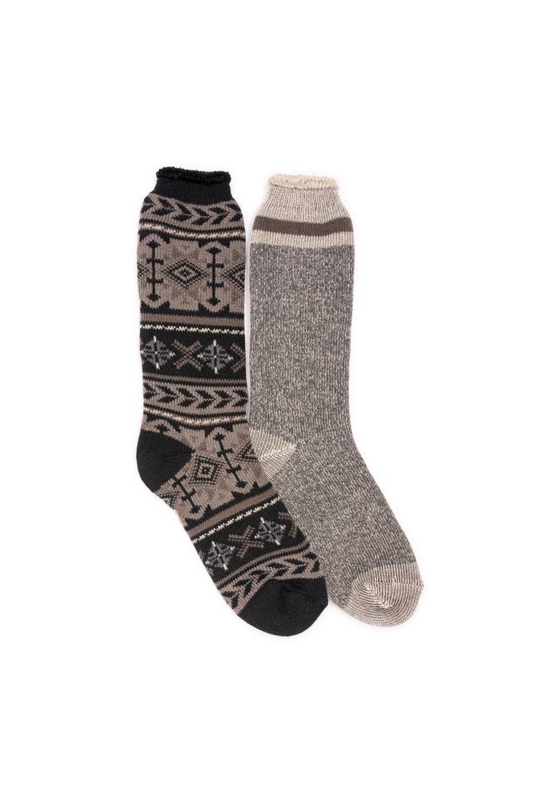 Heat Retainer Socks 2 Pair Pack, Alternate, color, Dark Grey/Pearl
