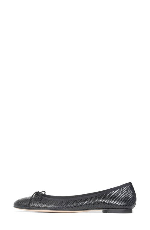 Paul Mayer Luxe Textured Ballet Flat In Black