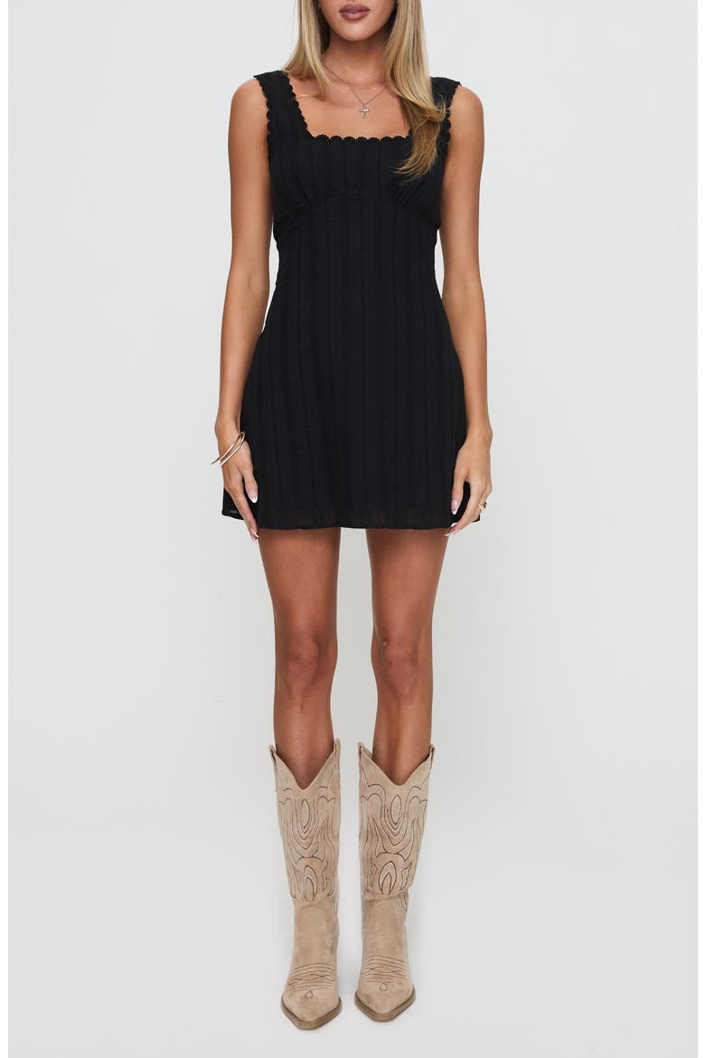 Dasha Cotton Fit & Flare Minidress, Main, color, BLACK