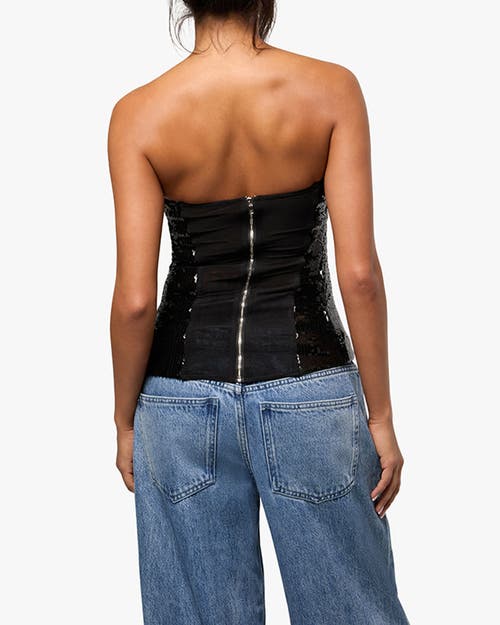 Weworewhat Sequin Corset Top In Black