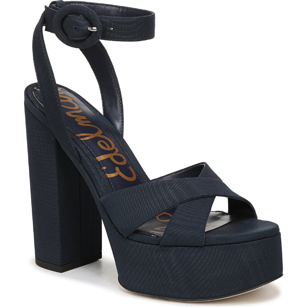 Sam Edelman Savannah Ankle Strap Platform Sandal In Blue