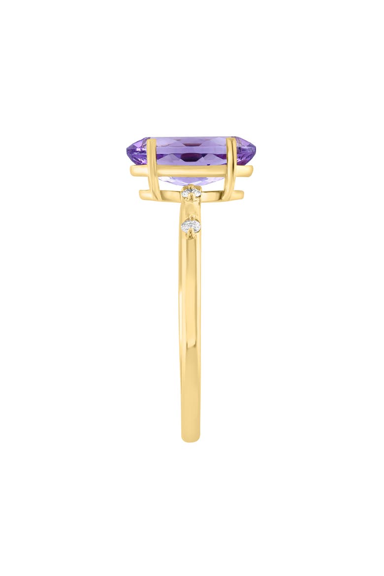14K Yellow Gold Amethyst & Diamond Ring, Alternate, color, PURPLE