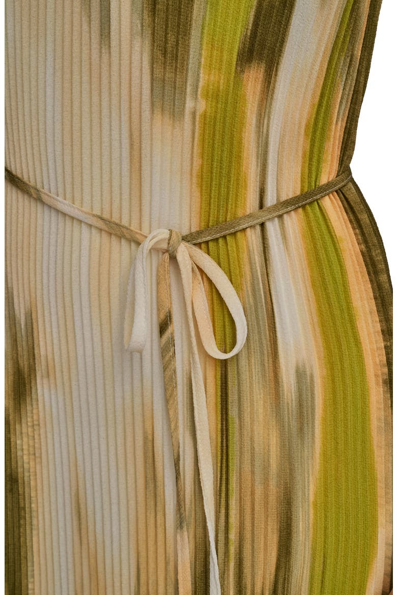 Abstract Print Micropleat Midi Dress, Alternate, color, SMOKY OLIVE