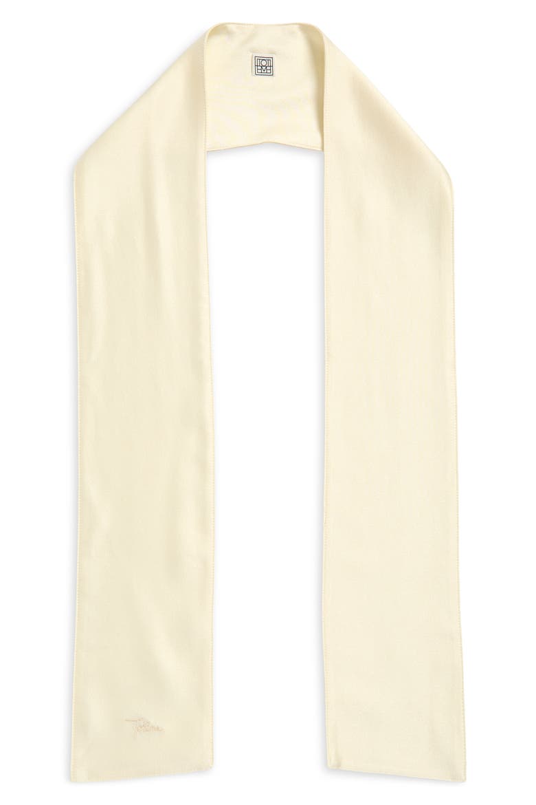 Satin Tuxedo Scarf, Main, color, MACADAMIA